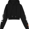 Heron Preston Flaming Skull Crop Hoodie